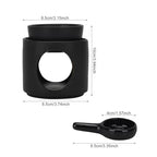 Black Wax Burner, Ceramic Tealight Warmer, Scented Oil Diffuser, Black Ceramic Tea Light Candle Holder - color: Black