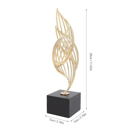 Sorandy Fortune Attracting Ornaments Modern Metal Sculpture, Iron Luxury Abstract Art Statue Decorative for Home, Living Room, Bedroom, Office, Shelf, Table Decor (Black Base)