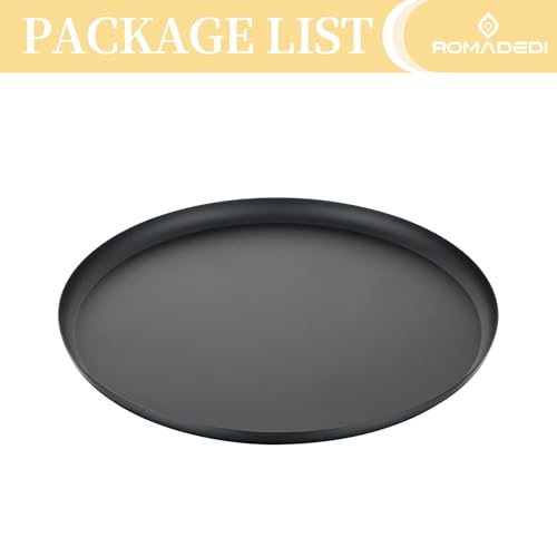 Romadedi Black Decorative Candle Tray - Round Trays Decor for Coffee Table Centerpiece Metal Serving Tray for Kitchen Counter Organizer Modern Farmhouse Home Decorations, 11 Inch