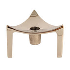 Bloomingville Metal Triangular Footed Taper Holder, Nickel Finish