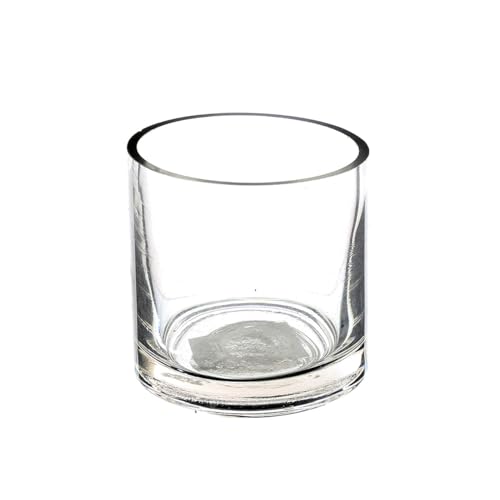 WGV Quality Thick Tea Light Votive Candle Holder 3x3, Clear Tiny Cylinder Glass Vase, Small Planter Terrarium, 1 Pc - color: Clear-cylinder-3"