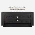 OKD Modern 70" TV Stand, Entertainment Center for TVs Up to 80", Media Console with Large Open Storage & Side Cabinets, Thick Wood Design for Living Room, Black Oak - color: Black Oak