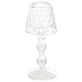 Uonlytech Glass Candlestick 7.48In Decorative Candle Holder for Home Bedroom Office Table Lighting Elegant Household Candle Stand