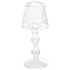 Uonlytech Glass Candlestick 7.48In Decorative Candle Holder for Home Bedroom Office Table Lighting Elegant Household Candle Stand