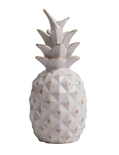 HAUCOZE Pineapple Statue Decor Fruits Sculpture Gifts Home Arts Ceramic Figurine 9.1 inch