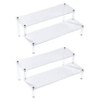 BYCY 2 Pack 2-Tier Clear Acrylic Display Stand Display Shelf for Dessert Jewels Figurines, Clear Cupcake Stand - 2 Pack ( 12" * 6.9" * 4.25" ) - color: Clear, size: 2 Tier - 2 Pack