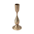 Creative Co-Op Round Hand-Forged Metal Taper Holder, Antique Brass Finish - size: 2-1/4" Round x 6-1/2"H