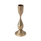 Creative Co-Op Round Hand-Forged Metal Taper Holder, Antique Brass Finish - size: 2-1/4" Round x 6-1/2"H
