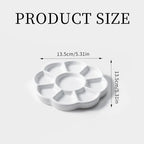 5" Porcelain Watercolor Palette - Plum Blossom Ceramic Artist Paint Palette with Mixing Tray for Painting and Craft Projects - color: Small White