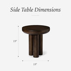 Maven Lane Owen Modern Side Table, 19" Compact Design - Bold Accent Table, Round Night Stand with Aged Brown Finish and Durable Rubberwood Base - Statement Making Style for Living Room or Bedroom - color: Aged Brown