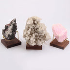 Crystal Display Stand Metal Arms Small Display Stand with Wooden Base Geodes Agate Mineral Easel Holder for Collectibles - color: Style 2