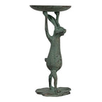 Creative Co-Op Cast Iron Bunny Rabbit Pillar Candle Holder (Holds 3 Inch Pillar Candle), Patina Finish - color: Patina