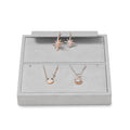 Microfiber Jewelry Display Storage Tray Pendant Stud Earrings Tray Organizer Necklace Stud Earrings Jewelry Plate Necklace Holder(Gray) - size: 5.51" x 5.52" x 0.78"