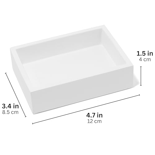 YEW DESIGN - Matte White Square Soap Dish for Bathrooms and Kitchens (Square White) - color: Matte White, size: Soap Dish Square