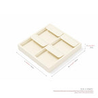 Oirlv Microfiber 4 Slots Jewelry Earring Display Tray Earring Display Organizer Tray(Beige) - color: 4 Earrings P13403
