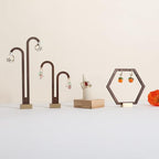 GemeShou Beige wood ring storage organizer, Velvet Jewelry ring display holder, Cute ring display stand for selling, wedding ring holder at nightstand【Beige with single cone】 - size: Small