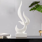 Resin Art Statue Minimalist Figurines Abstract Sculpture Desk Table Sculpture Ornaments for Home Bedroom Living Room Garden Office - White