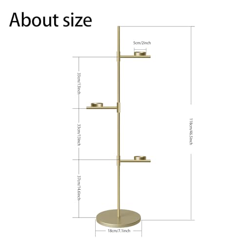 Smtyle Gold Metal Tall Floor Candelabra Candle Holder Stand for Home Decor, Weddings, Events & Meditation - color: Gold