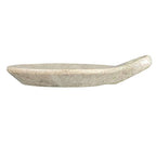 Creative Co-Op Hand-Carved Marble Dish with Handle, Beige - color: Beige, size: 7.5" x 6"