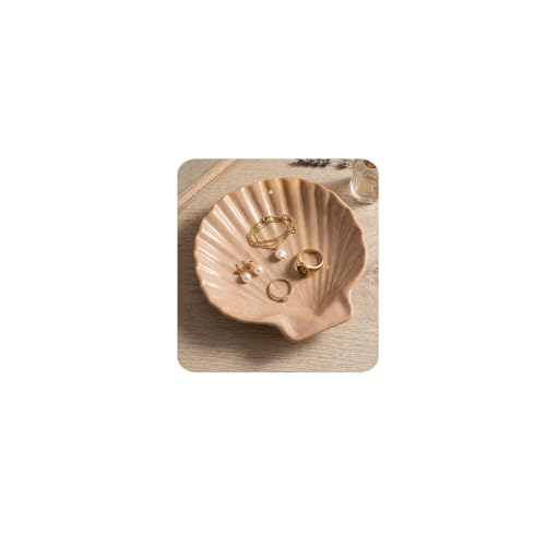 MUMREUES Ceramic Jewelry Tray Small Trinket Dish Shell Ring Holder Dish Decorative Jewelry Plate Bowl Organizing Rings Earrings Necklaces Keys Cute Room Decor Aesthetic Gifts for Mom