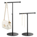 niffgaff 2 Pack 15‘’-24‘’ T Bar Purse Display Stand Tabletop: Adjustable Height Handbag Holder, Countertop Hanging Rack for Long Necklace Scarf Lanyard, Black - color: Black