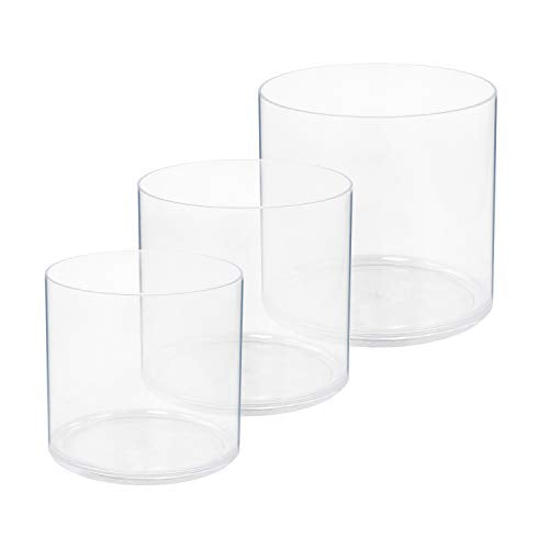Royal Imports Flower Acrylic Vases Cylinders - Decorative Centerpiece for Home or Wedding - Non Breakable Plastic, 1-Set of 3 Sizes: 4", 5", 6" - Clear - size: 4", 5", 6" - Set of 3