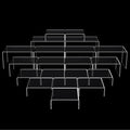 Chuangdi 20 Pcs Acrylic Display Risers, Clear Product Stand, Jewelry Display Riser Shelf Showcase Fixtures for Figure Dessert Cupcake Candy Action Showcase(Large Set) - color: Clear, size: Large Set