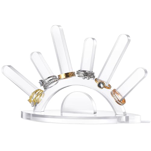 Acrylic Ring Holder, Evil Eye Ring Display, Cute Jewelry Display Stand, Christmas Birthday Engagement Gift for Women - color: Clear Acrylic