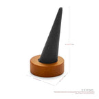 Oirlv Solid Wood Single Ring Display Stand Grey Ring Organizer Holder for Women Gift - color: Single Wood grey