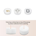 Ikee Design 24 Gem Showcase Stackable Jewelry Display Tray for Collectibles, Rock Storage Box Gemstones Bead Storage Jars, White Foam, White Tray, 14 7/8W x 8 3/8D x 1H in - color: White Foam/White Tray (24 Large Jars)