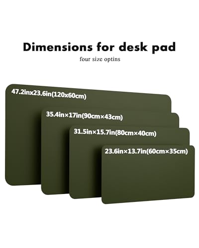 YSAGi Double-Sided Desk Pad, 23.6"x13.7" Leather Desk Mat, Eco Cork Desk Pad Protector, Large Mouse Pad for Desk, Waterproof Desk Blotter Pad, Desk Writing Pad for Office Work/Home(Dark Green/Cork) - color: Dark Green/Cork, size: 23.6"x13.7"