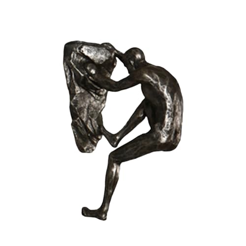 Climbing Man Wall Sculpture – Resin Decor Figure, Modern Art Accent, Black Home Ornament | Unique 3D Hanging Statue Piece, Artistic Abstract Wall Decoration Setup Living Room Bedroom Workplace Design - size: Trumpet Hands Climbing, style: Silver