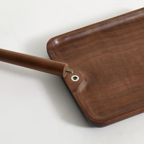 Black Walnut Solid Wood Key Dish Bowl for Entryway Table Square Tray With 3 Hooks, Open Storage for Keys, Wallet, Jewelry (Walnut, Square) - color: Walnut, size: Square