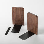 Muso Wood Book Ends for Shelves, Non-Slip Bookends, Heavy Duty Wooden Bookend Support for Books and Movies (Walnut 1 Pair) - color: Walnut-1 Pair