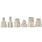 Serax Flower Vase | Marie by Marie Michielssen | Set of 6 | White Stoneware Home Decor Living Room for Coffee Table or Kitchen | Modern Entryway Table Decor or for Shelves | Unique Centerpiece Vases