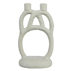Bloomingville Modern Sculptural Double, Ivory Taper Candle Holder