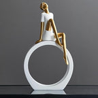 Girl Figurine Women Statue Cabinet Desktop Figure Living Room e Bedroom Shop Table Centerpieces Modern Sculpture Ornament, White Thinker - color: White Thinker