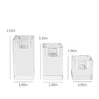 Kitcom Crystal Tealight Candle Holders Set of 3, 1.97/3.15/3.94 Inches Height, Heavy Solid Hand Cut Tealight Candlesticks Set, Table Centerpieces for Home Decor, Clear