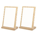 Necklace Jewelry Display Stand with Leather Soft Mat Bamboo Jewelry Stand Holder Organizer Jewelry Hanger Display for Necklaces - color: White