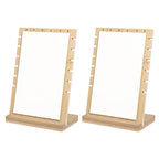 Necklace Jewelry Display Stand with Leather Soft Mat Bamboo Jewelry Stand Holder Organizer Jewelry Hanger Display for Necklaces - color: White