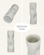 11 Inch Ceramic Flower Vase, OOSTONEE Tall Ceramic Vase, Unique Boho Modern Geometric Decorative Style, Must-Have for Shelf, Home, Living Room, Bookshelf Decor, Coffee Table Centerpiece