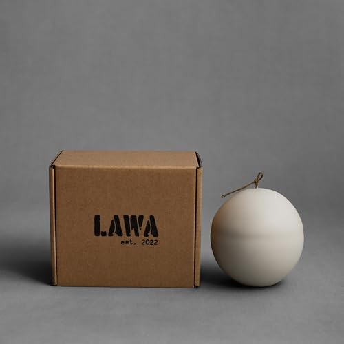 LAWA Imperfect Sphere Candle - Beautiful Handmade Pillar Scented Soy Wax Elegant Aesthetic Candle Housewarming Gift Home Room Shelf Decor Idea (Light Beige, Large) - color: Light Beige
