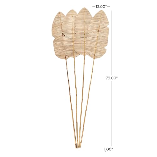 Deco 79 Dried Plant Bamboo Home Decor Natural Foliage Natural Dried Foliage, Set of 4 Foliage for Decoration 13"W, 79"H, Brown - color: Brown, size: 13" W x 79" H