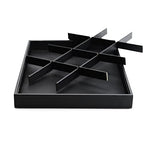 Oirlv Black Leather Jewelry Display Tray 12 Grid Jewelry Drawer Organizer Bracelet Bangle Organizer Independent Storage - style: P01702