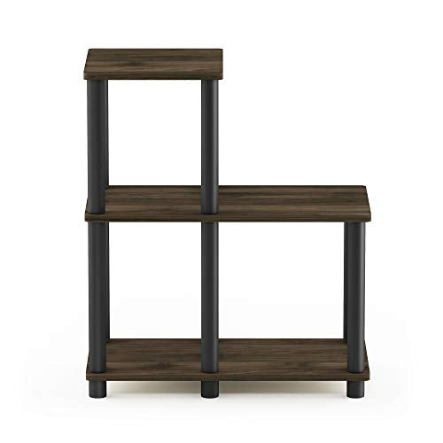Furinno Turn-N-Tube Accent Decorative Shelf, Columbia Walnut/Black - color: Columbia Walnut/Black