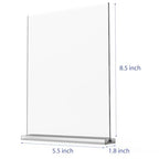 newnewshow Acrylic Sign Holder 5.5x8.5 Inch 3 Pack Vertical T Shape Double-Sided Desktop Display Holder. (Optional 8.5x11 8.5x5.5 5x7 Horizontal and Vertical) - size: 3 Pack 5.5*8.5