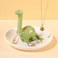 PUDDING CABIN Green Dinosaur Ring Holder Dish, Dinosaur Gifts Ring Holder for Rings Earrings Bracelets Necklace Organizer, Birthday Mothers Day Thanksgiving Christmas Gifts for Women - style: Green Dinosaur