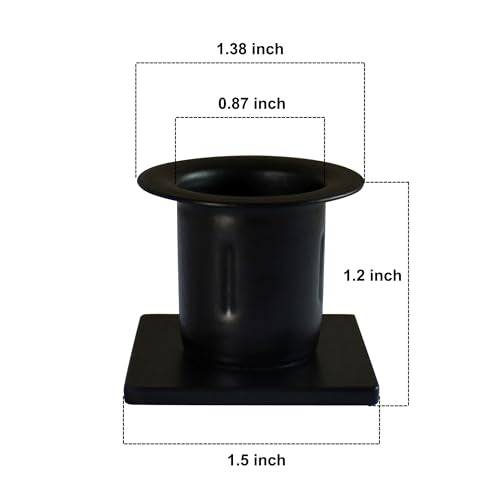 CVHOMEDECO. Primitive Iron Taper Candle Holders Vintage Black Candlestick Holders for Halloween Christmas Dining Room Home Decor. Set of 3, Square Base - color: Square 3 Pcs
