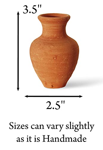 Biblical Herodian Clay Oil Lamp with Jar - Authentic Terracotta Replica from Holy Land Archaeological Finds - Handmade Christian & Jewish Faith Artifact - color: Herodian - Biblical Brown with Jar