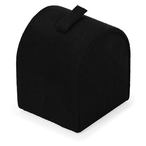 Microfiber Jewelry Ring Display Stand Rings Display Organizer Stand (Black, Medium) - size: 1.57" x 1.57" x 1.89"